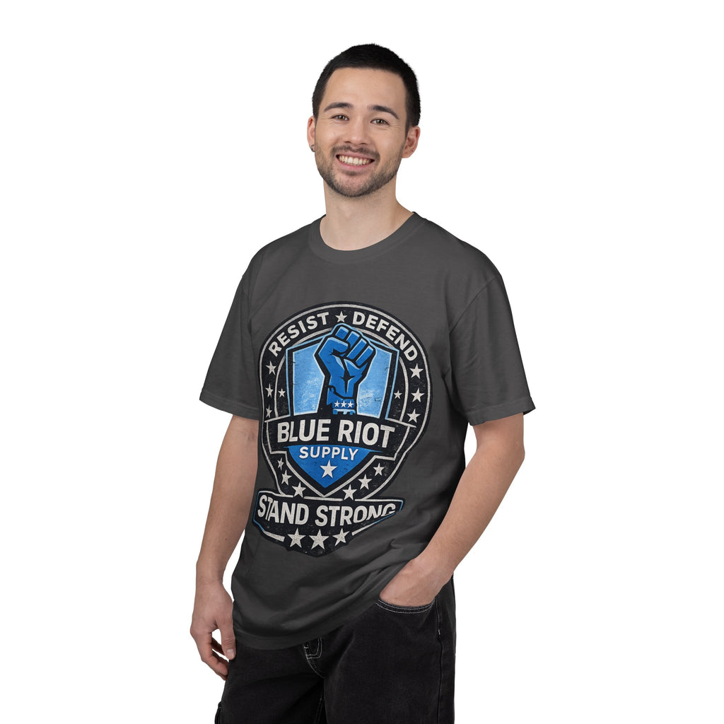 Stand Strong – Blue Riot Supply Emblem Tee