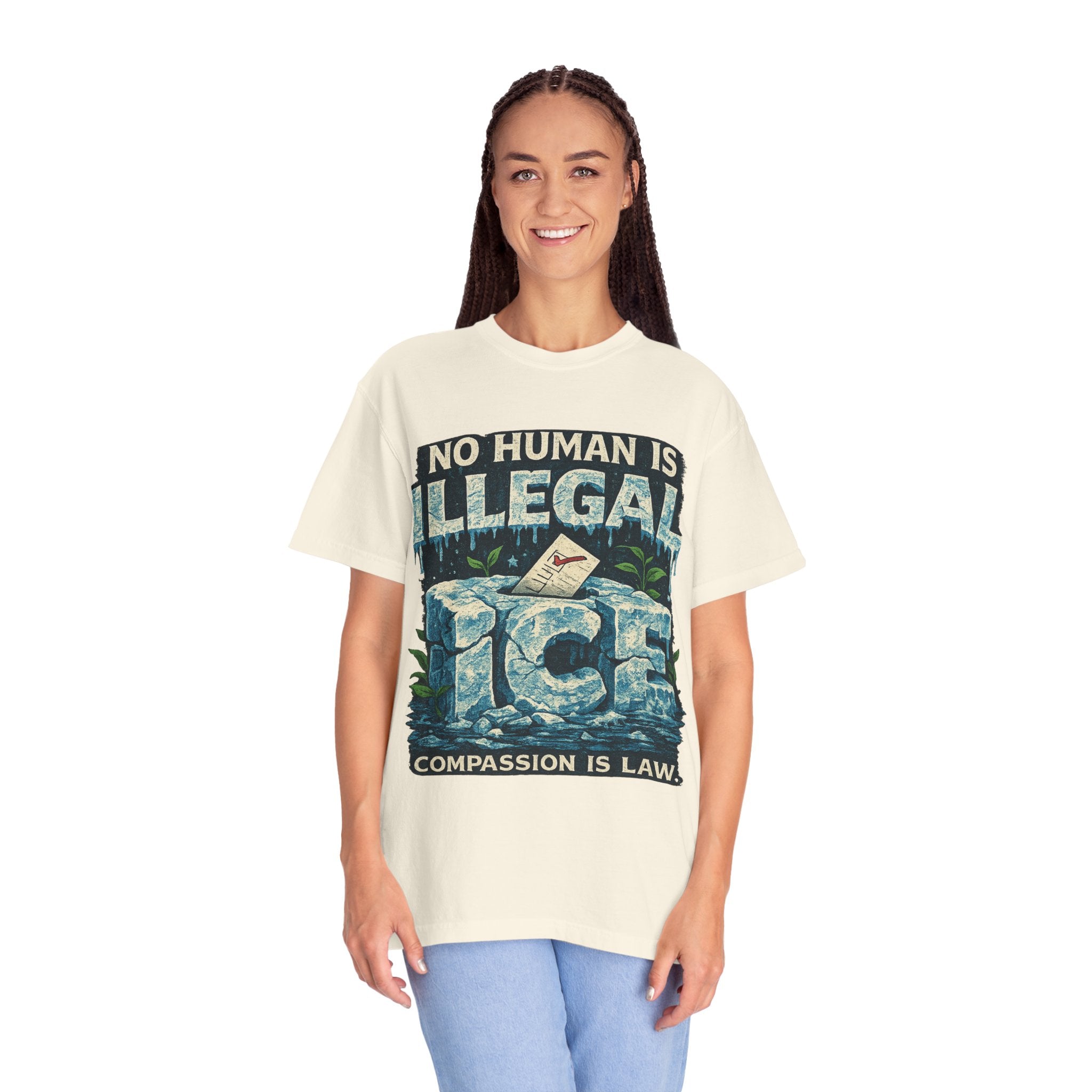 Illegal Is a Policy. Human Is a Fact Graphic T-shirt