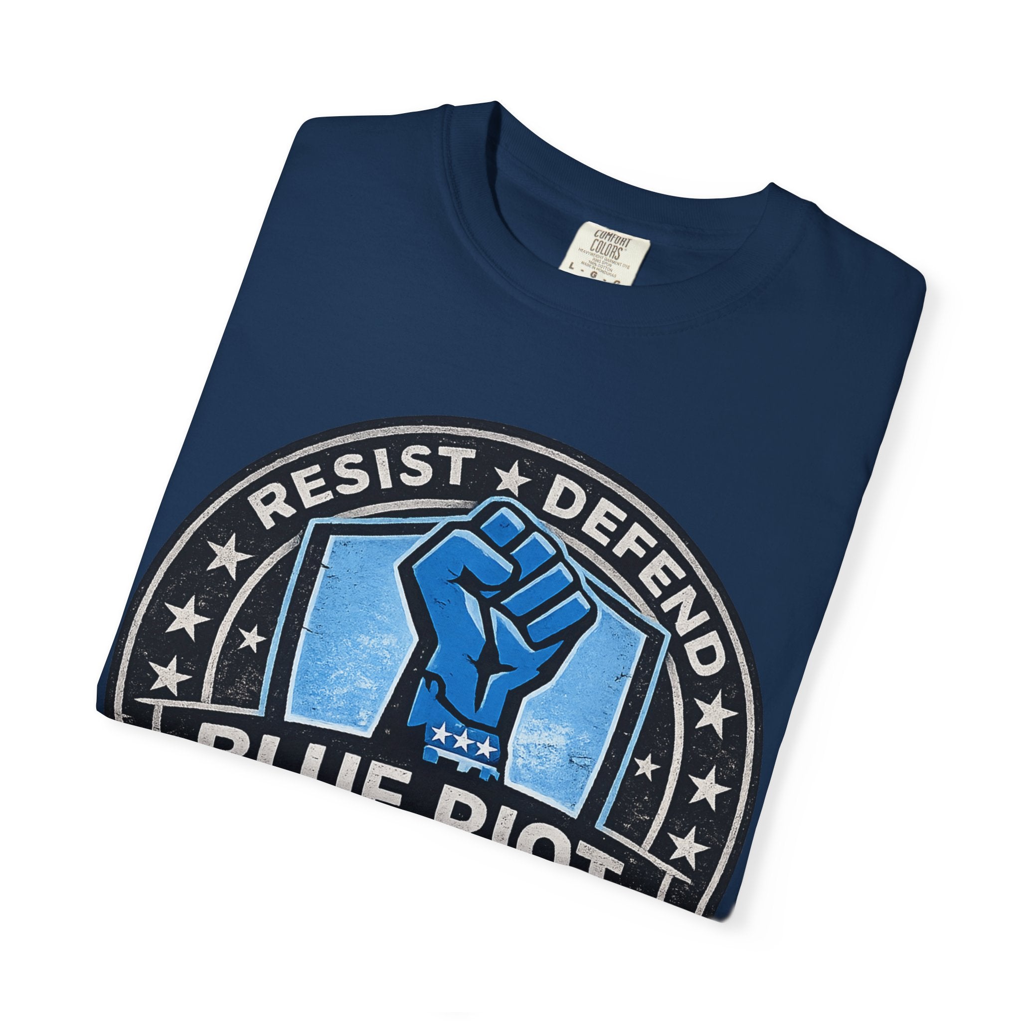 Stand Strong – Blue Riot Supply Emblem Tee