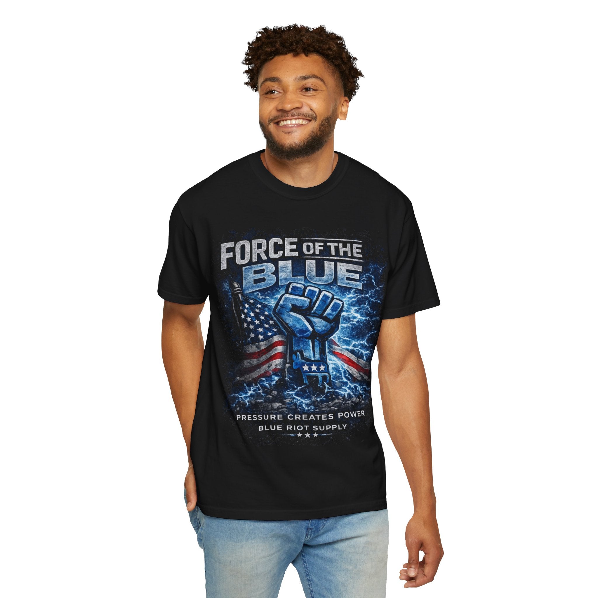 Force of the Blue T-Shirt – Pressure Creates Power | Patriotic Support Graphic Tee