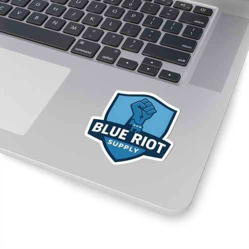 Blue Riot shield fist Sticker | Kiss-Cut vinyl decal