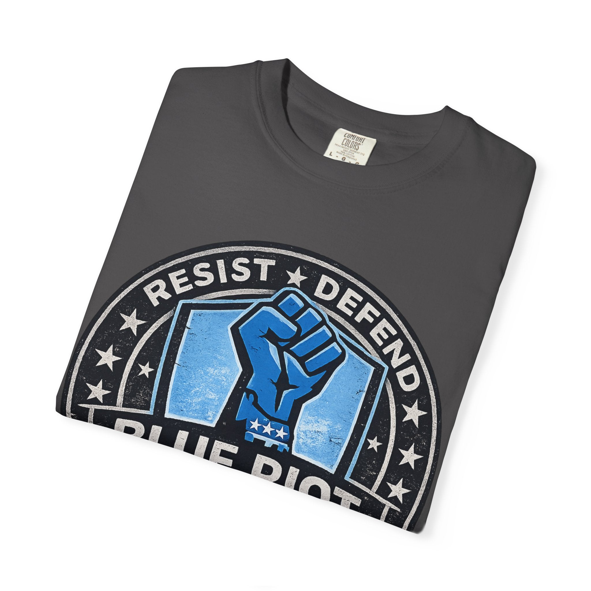Stand Strong – Blue Riot Supply Emblem Tee